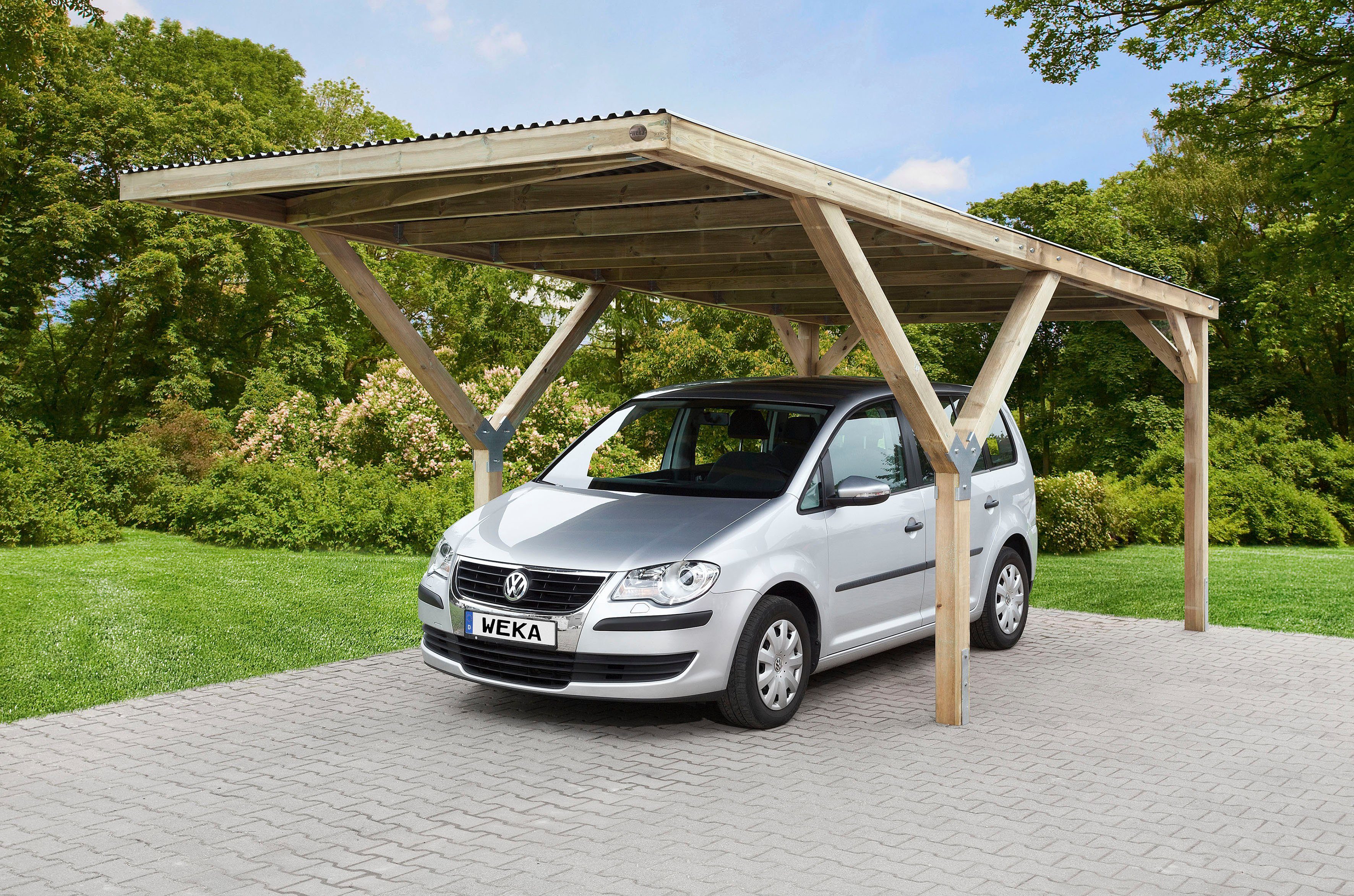 weka Einzelcarport, BxT: 306x606 cm, 241 cm Einfahrtshöhe, mit Stahldach