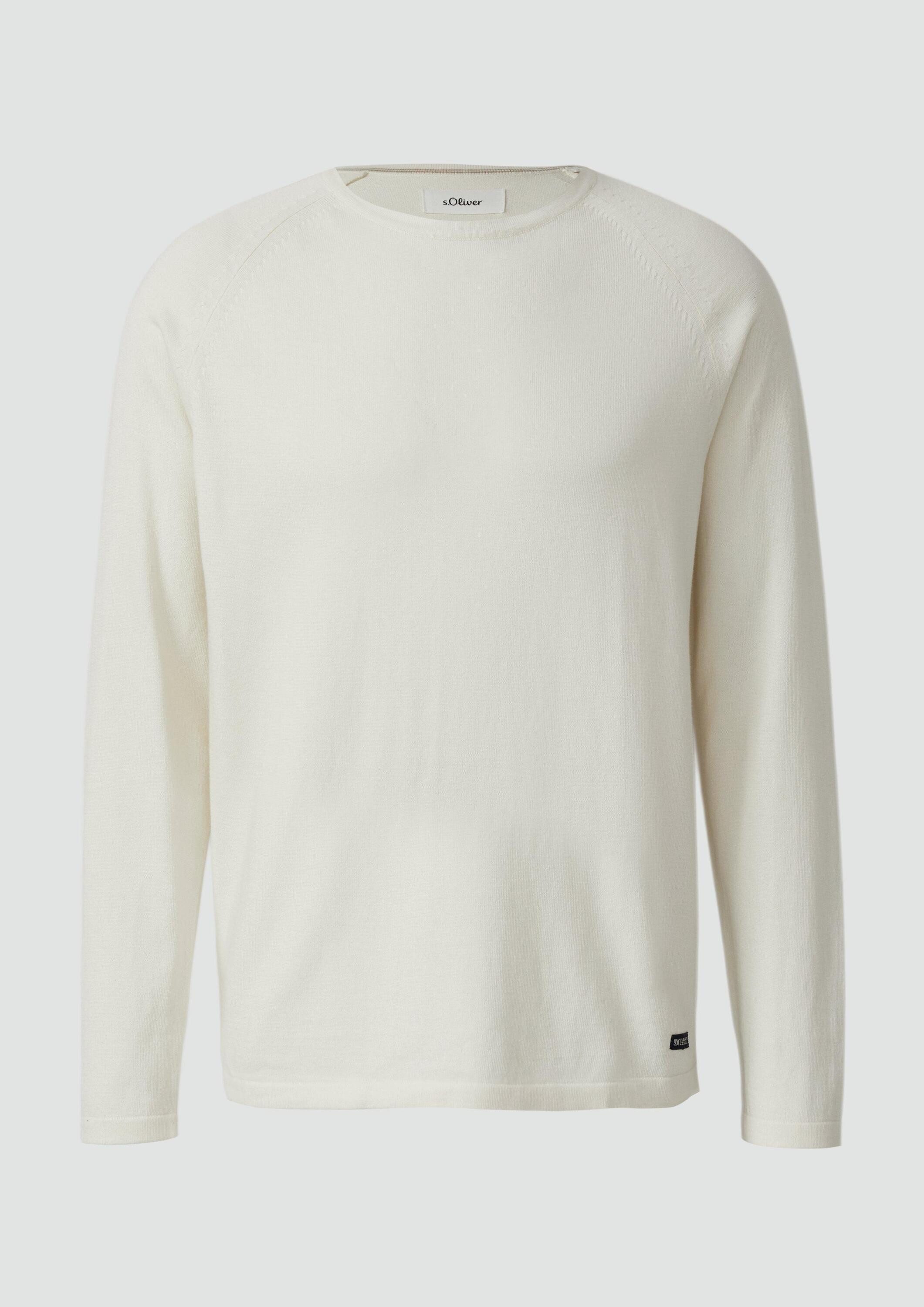 s.Oliver Longpullover Strickpullover Raglanpullover aus reiner Baumwolle