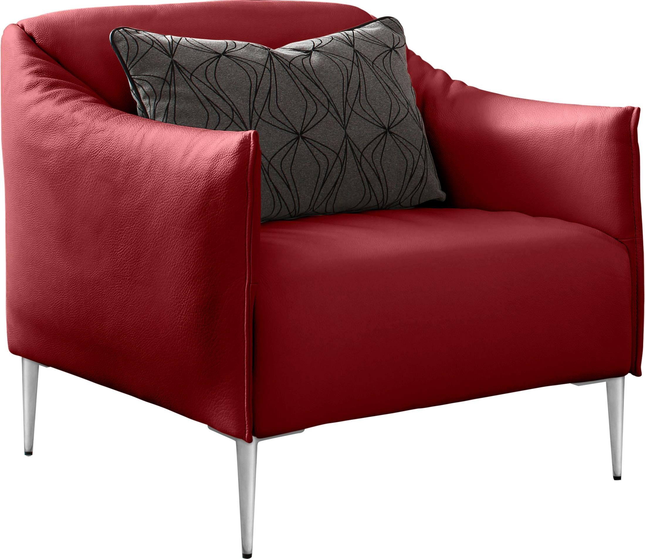 W.SCHILLIG Cocktailsessel sally, mit Metallfüßen in Chrom glänzend