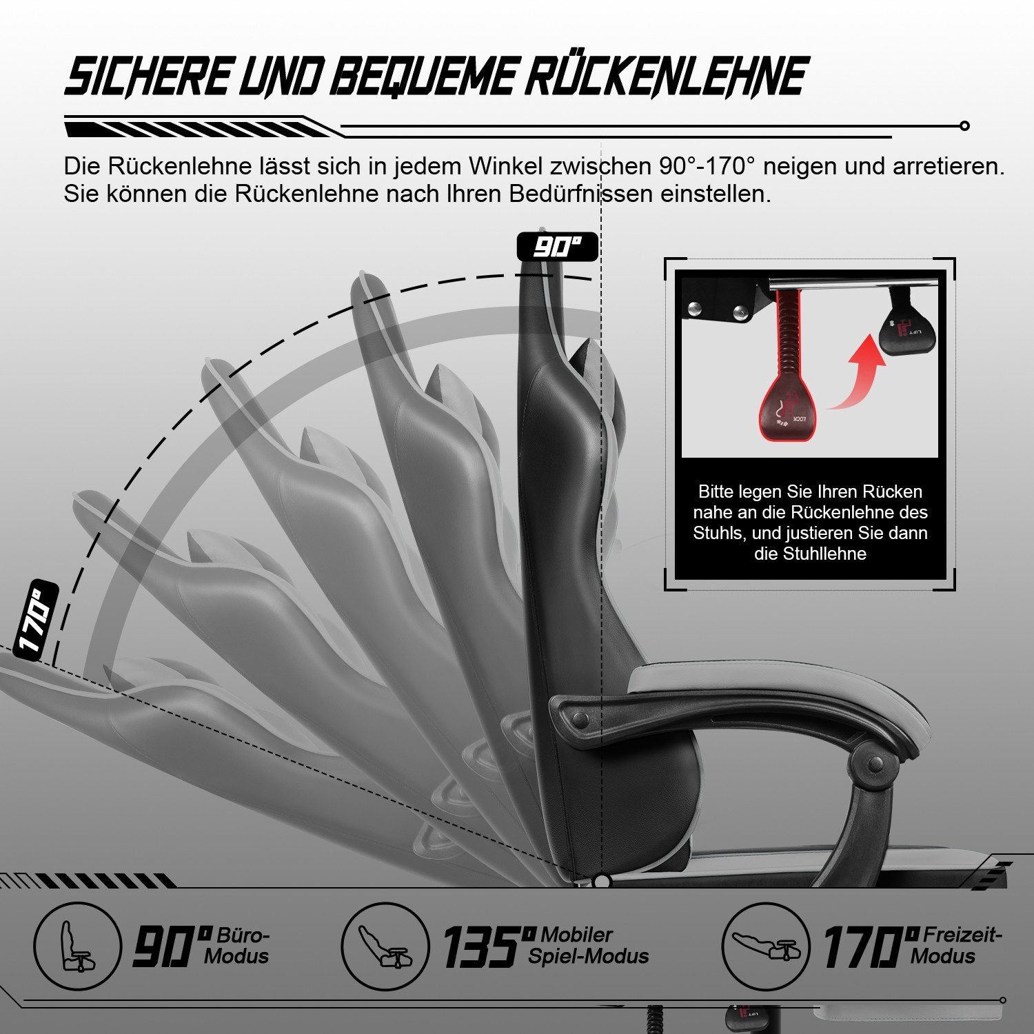 Hiazurm Gaming-Stuhl Gaming Stuhl, Bürostuhl Ergonomisch, günstig online kaufen