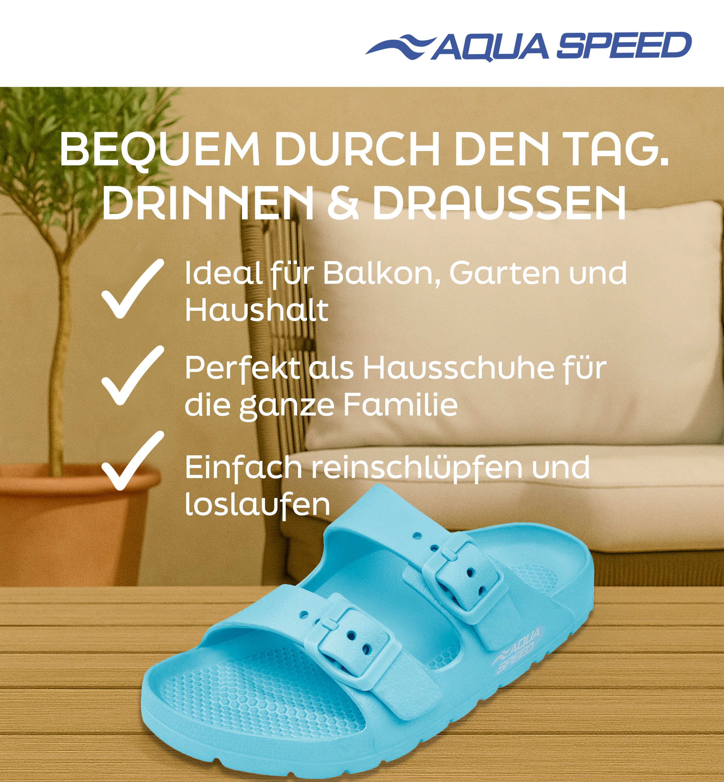 Aqua Speed Gr. 35 – verstellbare Kinder-Badesandalen + Handtuch Badesandale (Kinder-Sandalen aus EVA – flexibel, stabil & schnelltrocknend) Rutschhemmend & reis – Bild 3 von 5
