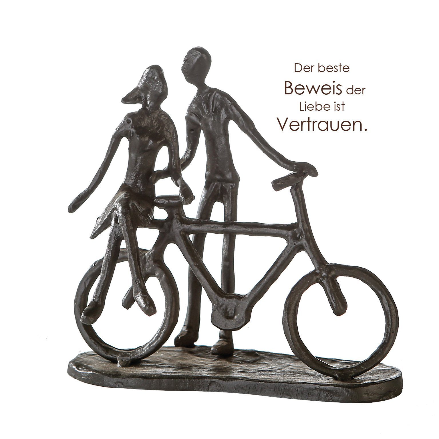 GILDE Dekofigur GILDE Skulptur Pair on Bike - braun - H. 15cm x B. 15cm