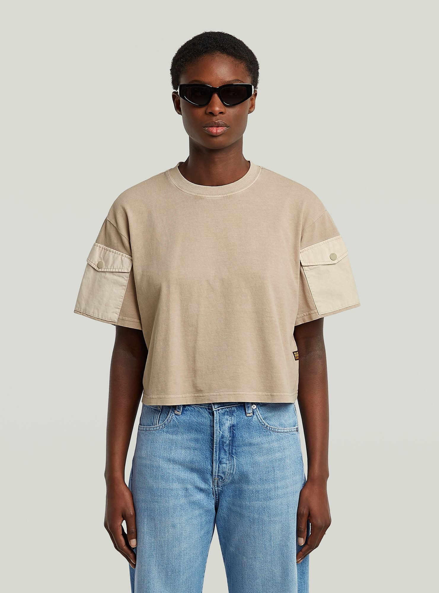 G-STAR T-Shirt Washed Mix Boxy Cropped T-Shirt