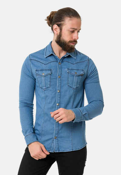 Cipo & Baxx Jeanshemd mit Button Down-Knöpfen