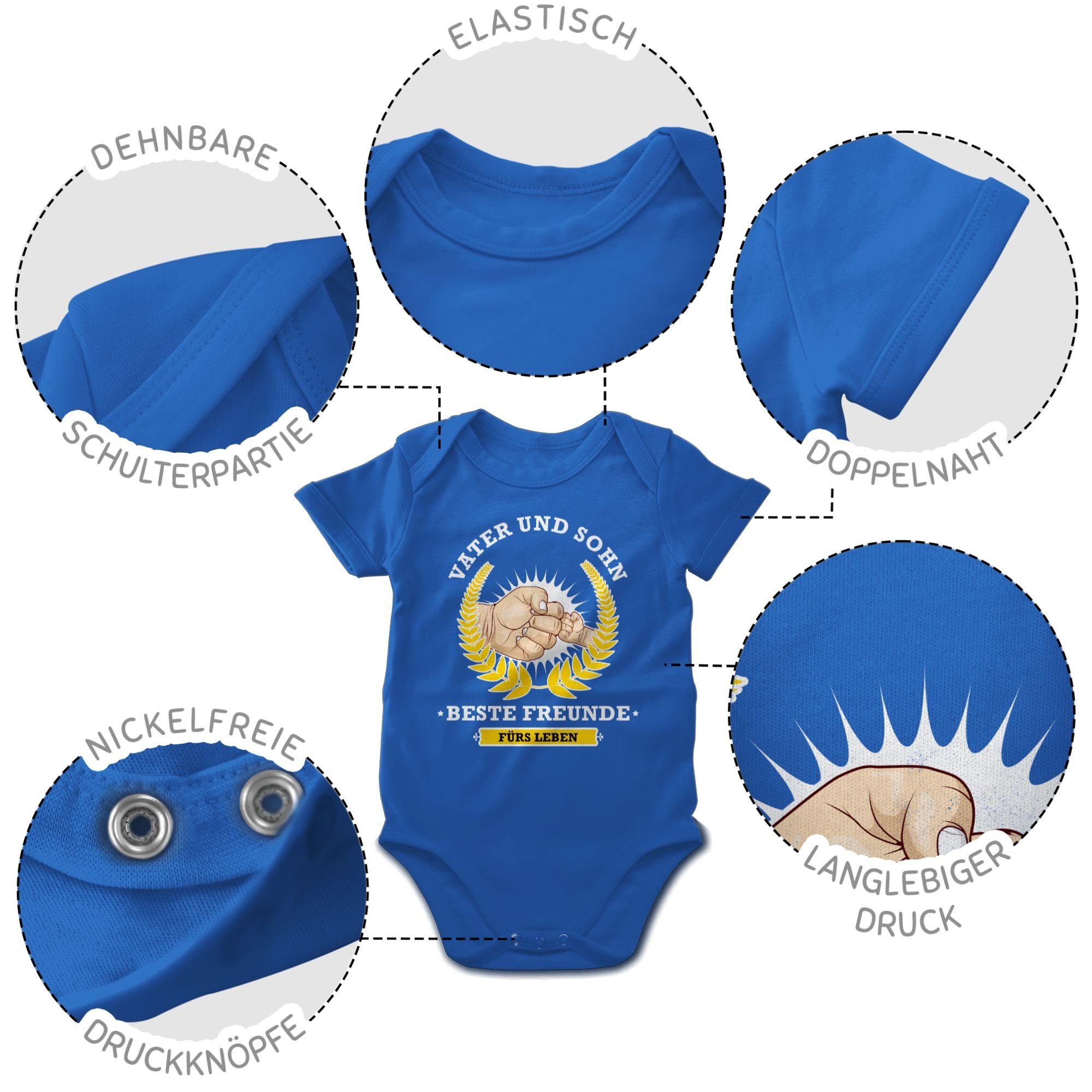 - beste fürs Vatertag Royalblau Vater Baby 3 Leben Freunde Shirtbody Shirtracer Sohn Geschenk und