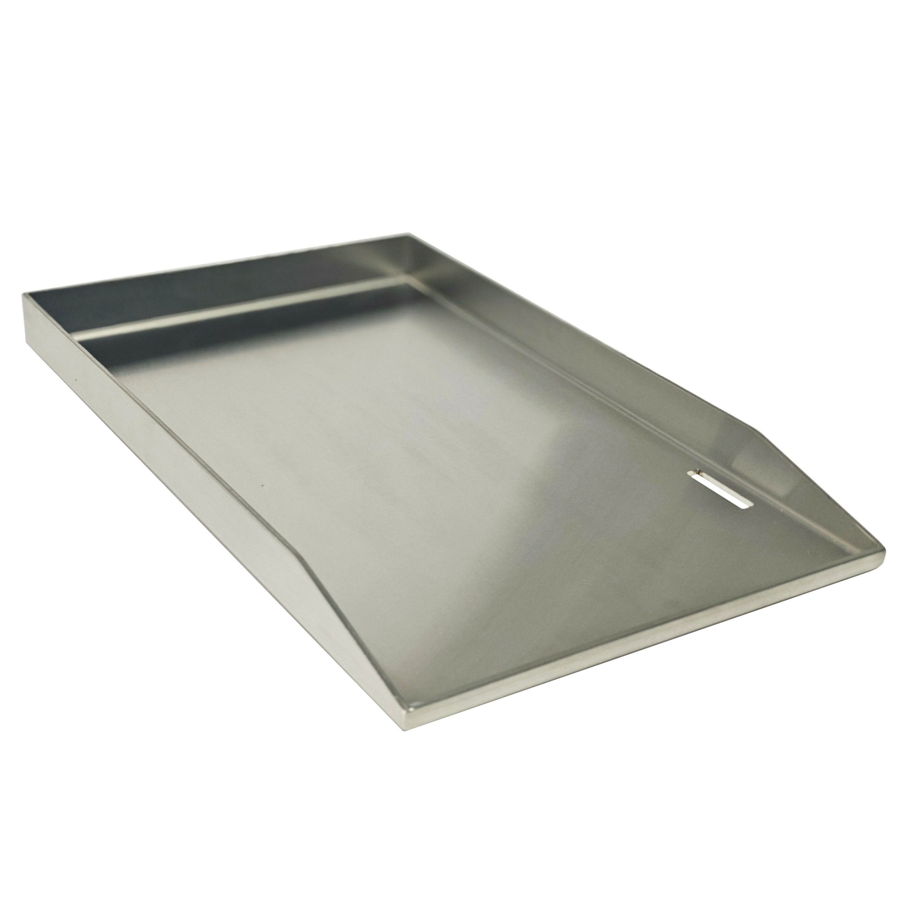 geda grill Grillplatte Plancha Edelstahl 49 x 30 x 4 cm (1-St), V2A Edelstahl massiv, mit Fettablauf. passt ODIN.