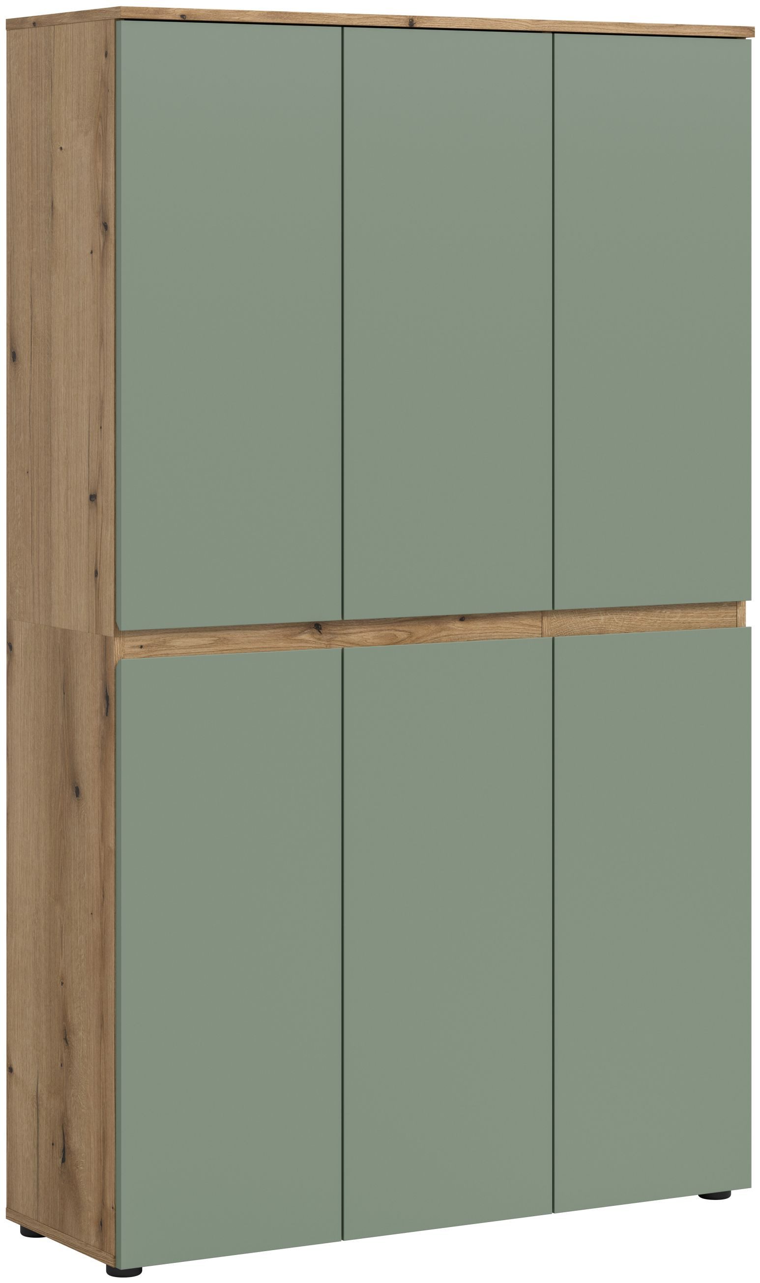 xonox.home Mehrzweckschrank in Smoke Green /Evoke Oak Nachbildung B/H/T ca.: 105 x 175 x 37 cm