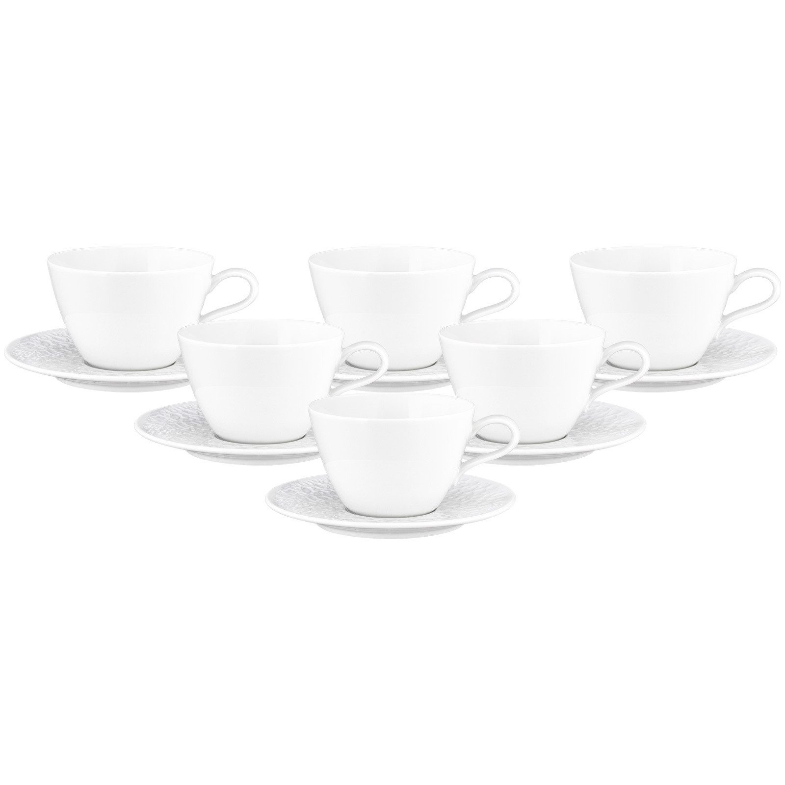 Tasse Nori Home Milchkaffeetassen mit Untertassen 370 ml