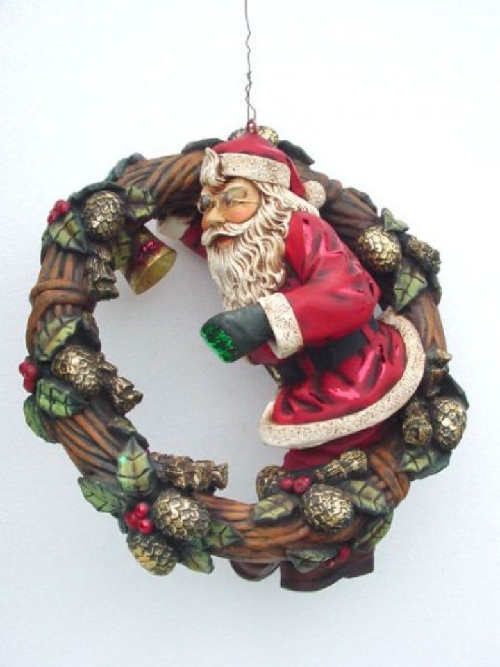 Walt-Deko Dekofigur Weihnachtsmann im Adventskranz klein 55cm hoch Dekorationsfigur -