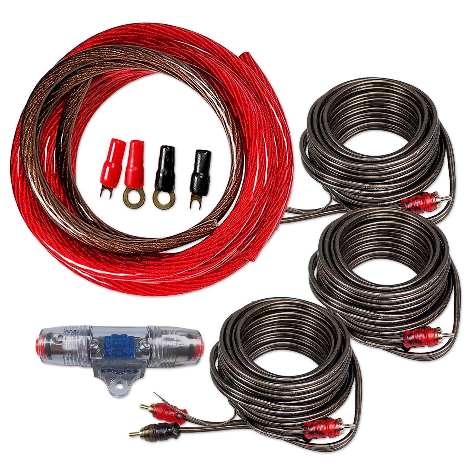 Impulse Innovation Verstärker Kabelkit AWG4, 6-Kanal Endstufe, 720W RMS, Anschlussset Stromkabel