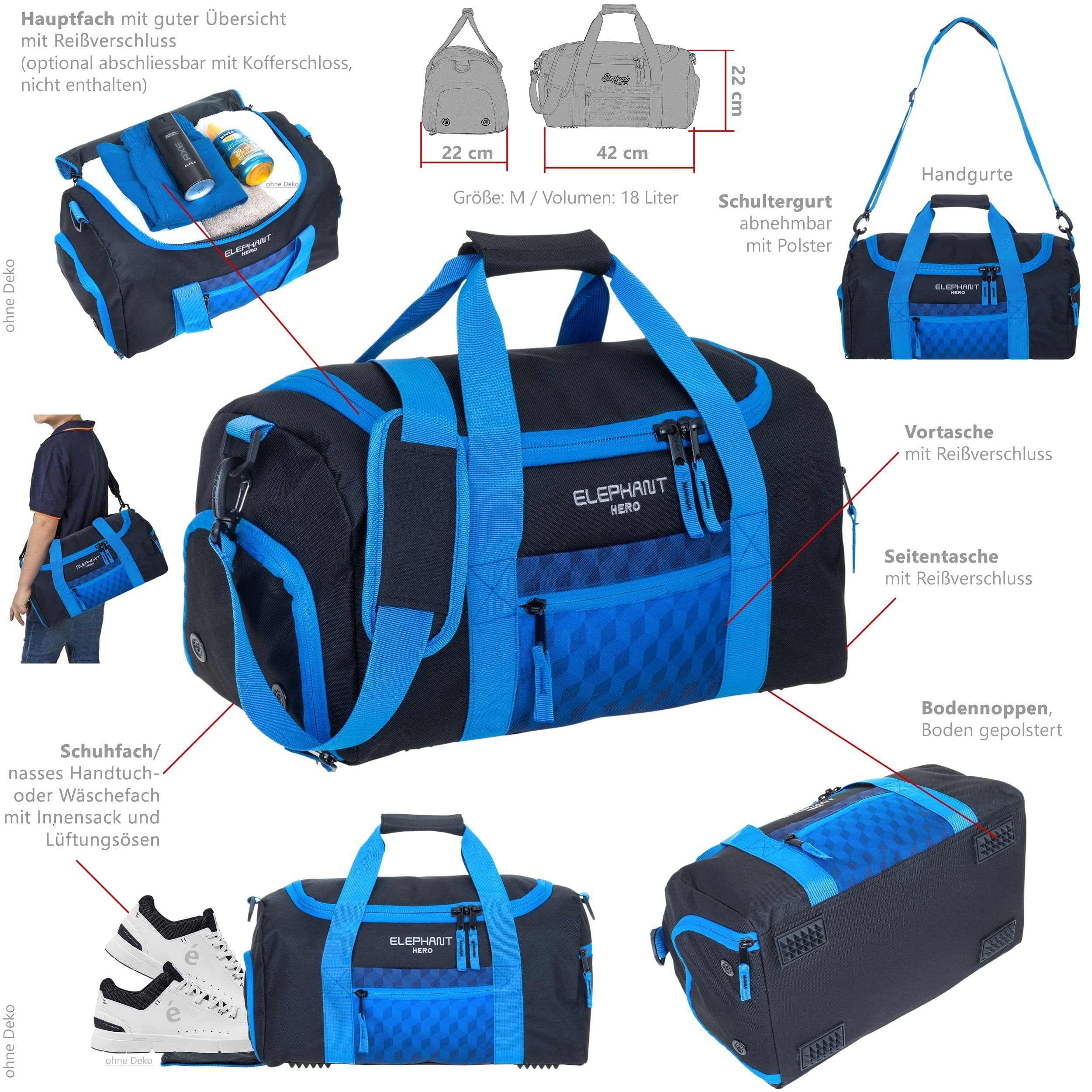 ELEPHANT Sporttasche Hero Signature Sporttaschen, Tasche mit Schuhfach, Schule + Trinkflasche