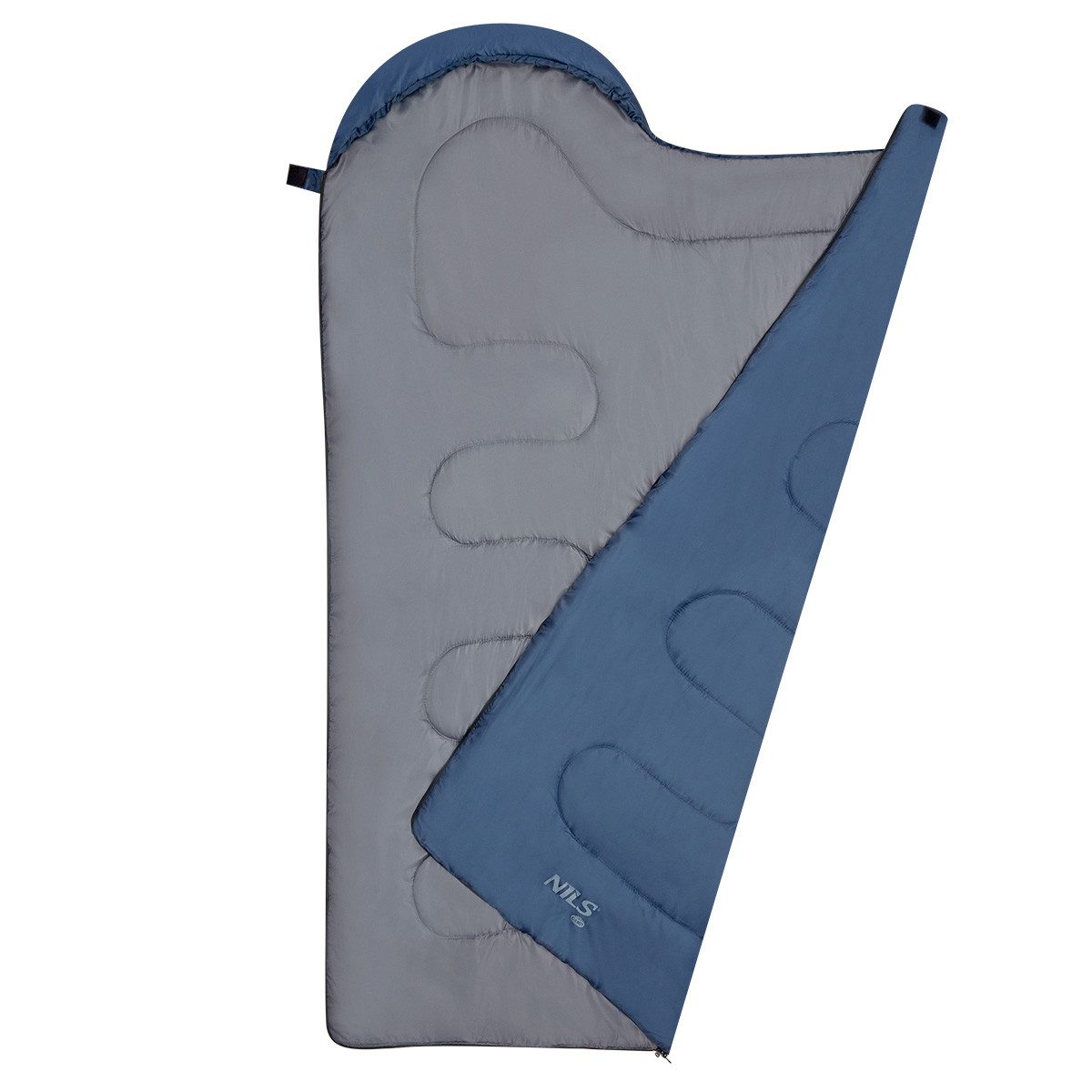 NILS CAMP Mumienschlafsack Schlafsack Deckenschlafsack Blau/Grau Camping Outdoor Sommer M – Bild 3 von 5