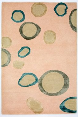 Wollteppich Designer Teppich handgetuftet rosa, morgenland, rechteckig, Höhe: 18 mm
