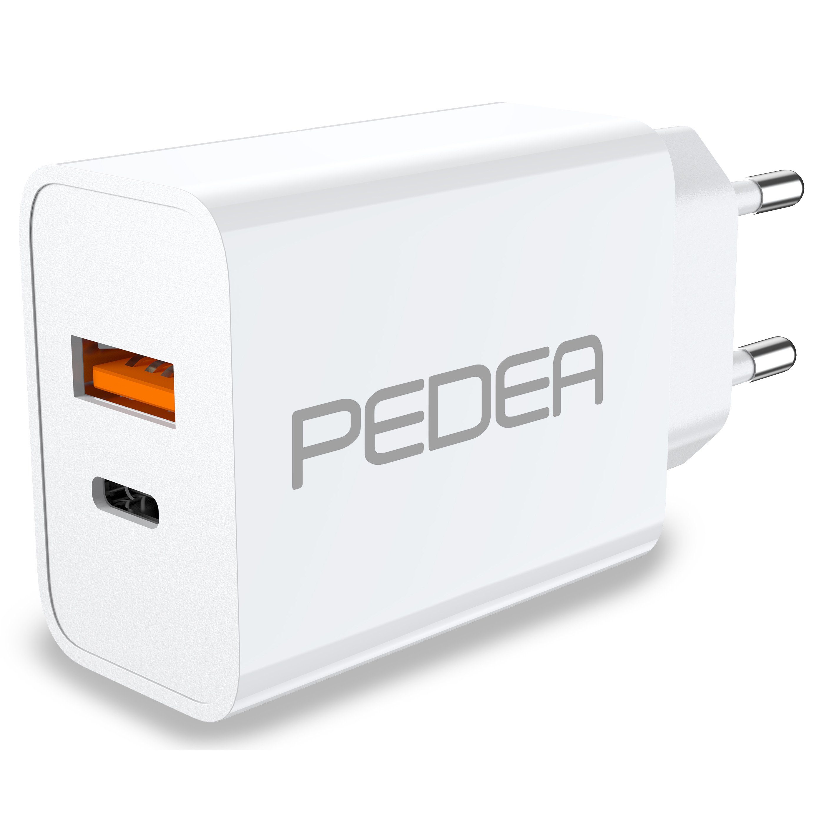 PEDEA Reiselader Schnellladegerät Smartphone-Ladegerät (max. 20 Watt, Dual-Port, Fast Charger, Schnelladegerät)