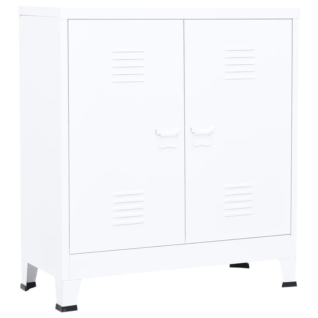 vidaXL Spind aus Metall in Weiß mit 2 Türen und 3 Fächern (LxBxH: 40x90x100 cm)