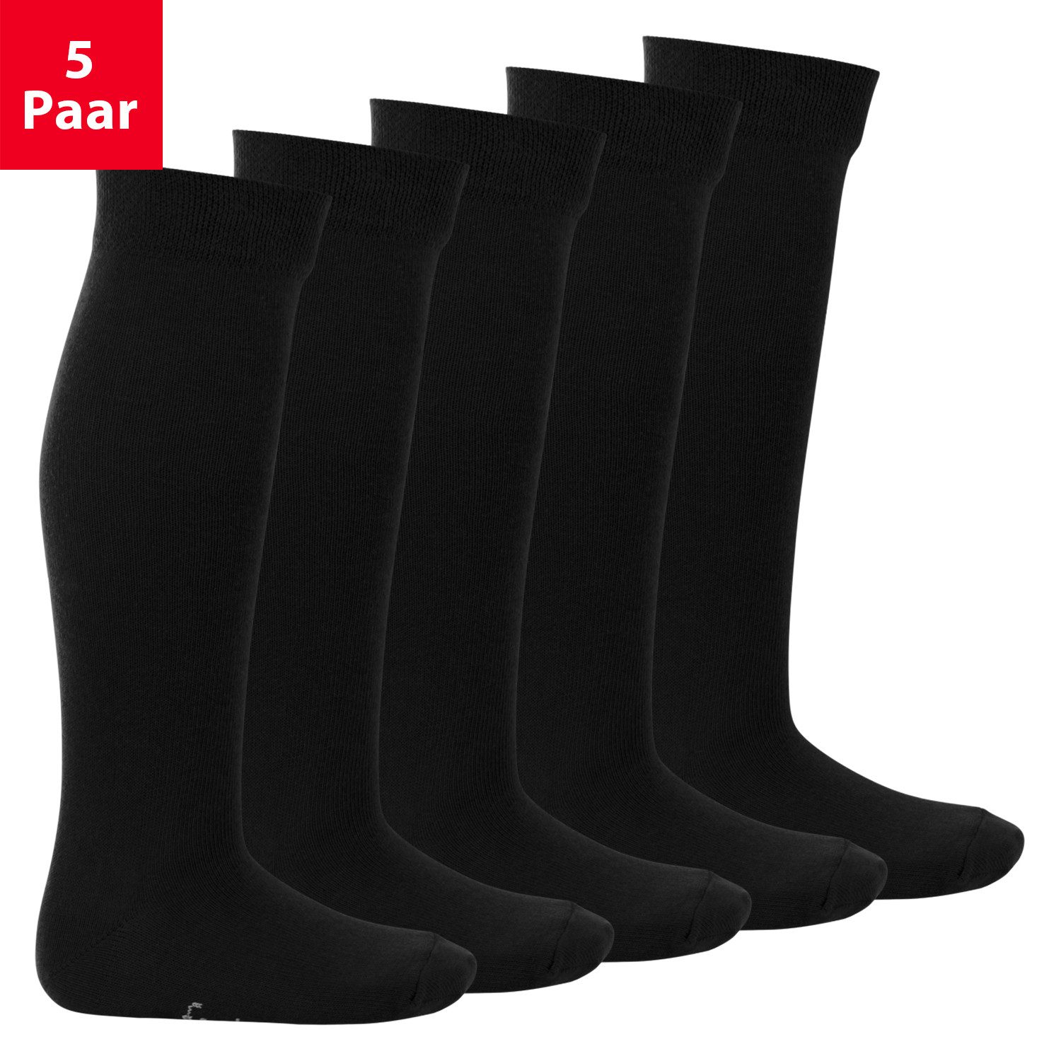 Footstar Langsocken EVERYDAY! 5 Paar Kinder Kniestrümpfe Lange Шкарпетки für Mädchen & Jungen