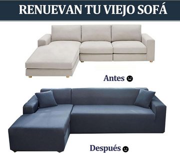 Sofahusse Sofaschoner rutschfest L Form, Coonoor, Sofabezug 1 2 3 4 Sitzer,Sofaüberwurf für Ecksofas, Möbelschutzüberzug