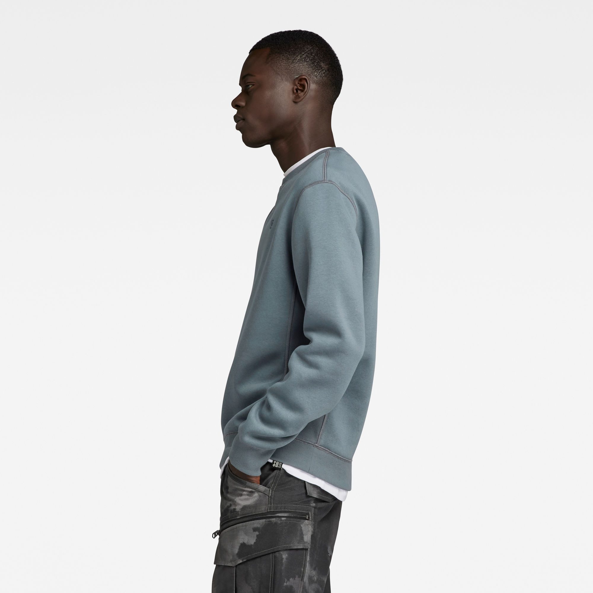 G-STAR Sweatshirt Premium Core Pacior Sweat mit Ripp-Seiteneinsätzen