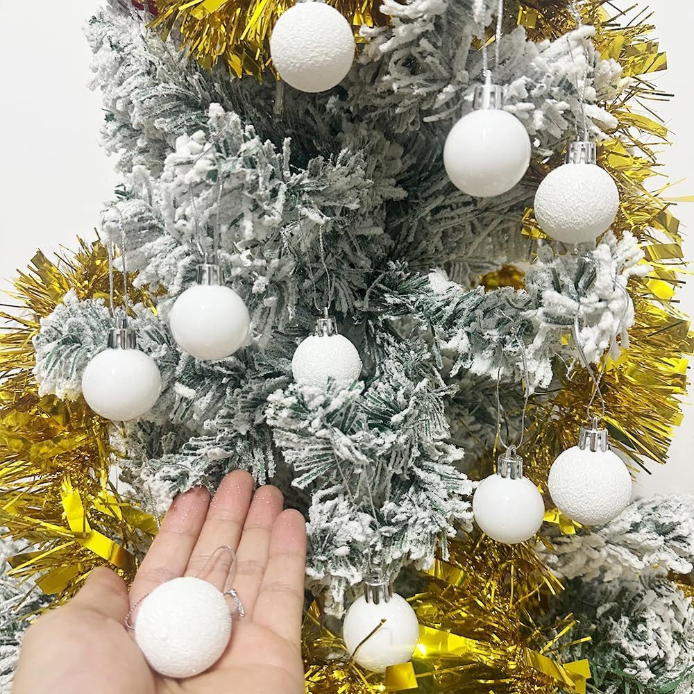 Coonoor Weihnachtsbaumkugel 24er Set Weihnachtskugeln,Christbaumschmuck Set mit Aufhängen, Christbaumkugeln Bunt, Mehrweg Weihnachtsdeko