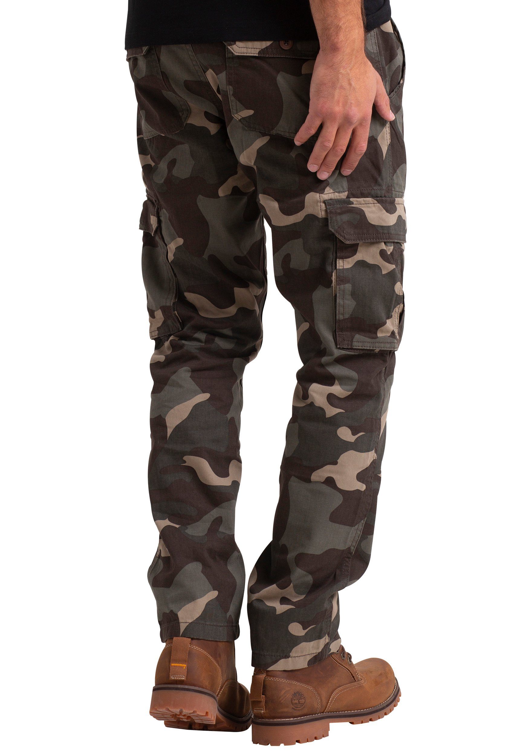 BlauerHafen Cargohose Mens Army Cargo Bein Hose Arbeitskleidung Urwald Camouflage gerades Baumwolle Camo