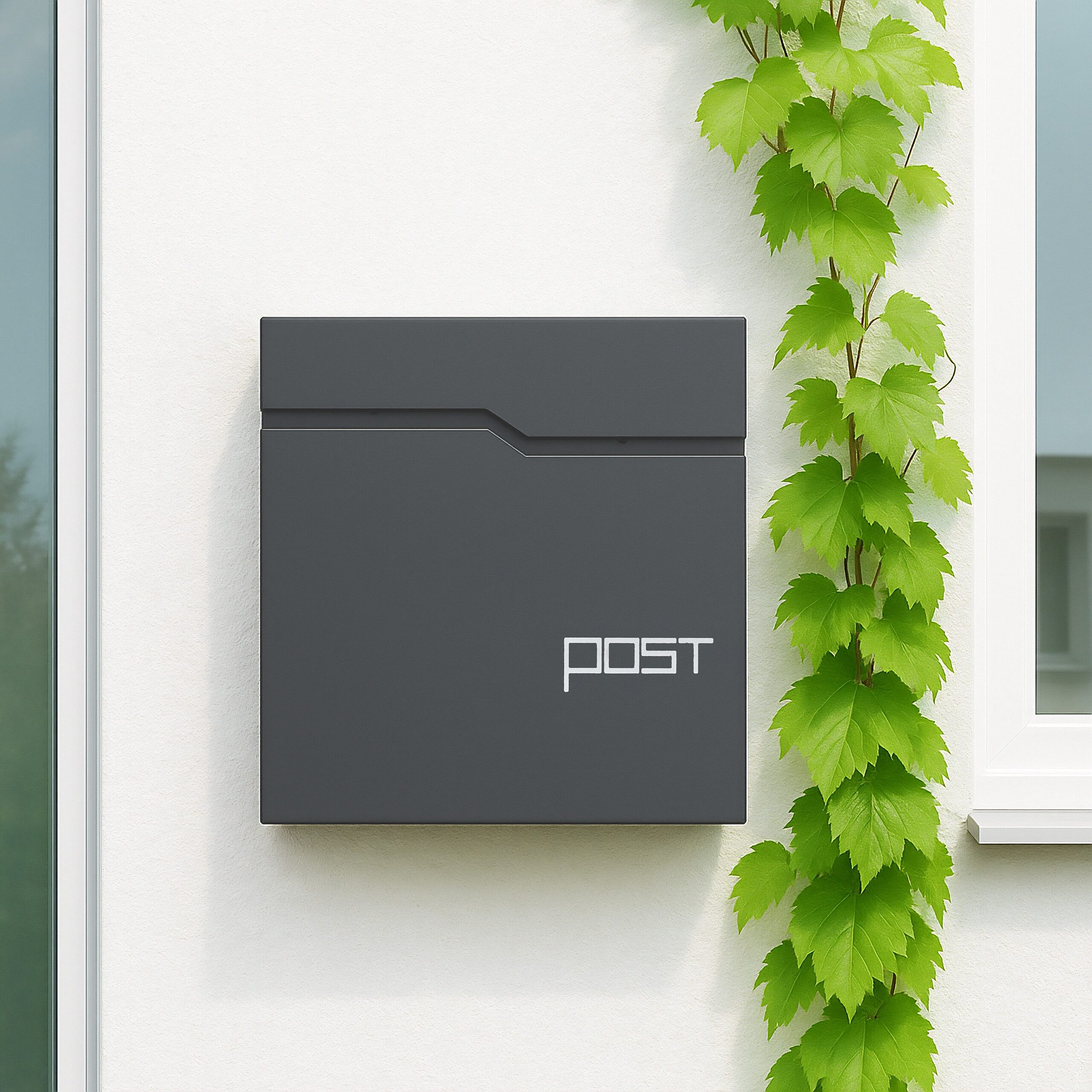 relaxdays Briefkasten mit Zeitungsfach, Anthrazit günstig online kaufen