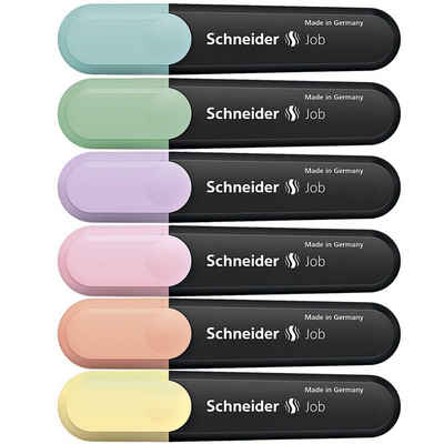 Schneider Marker Job Pastell, (6-tlg), Textmarker in Pastellfarben, im Kunststoffetui