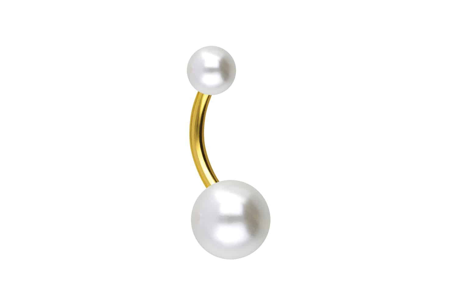 PIERCINGLINE Bauchnabelpiercing Titan Bananabell SYNTHETISCHE PERLEN günstig online kaufen