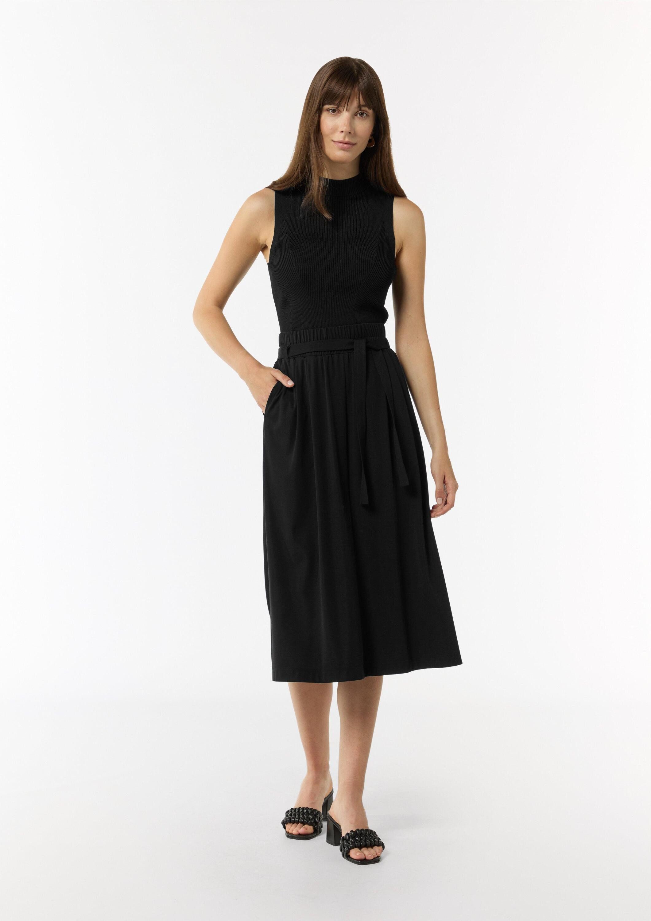 comma Midirock Rock Jersey-Rock mit Faltendetail und Gummizug