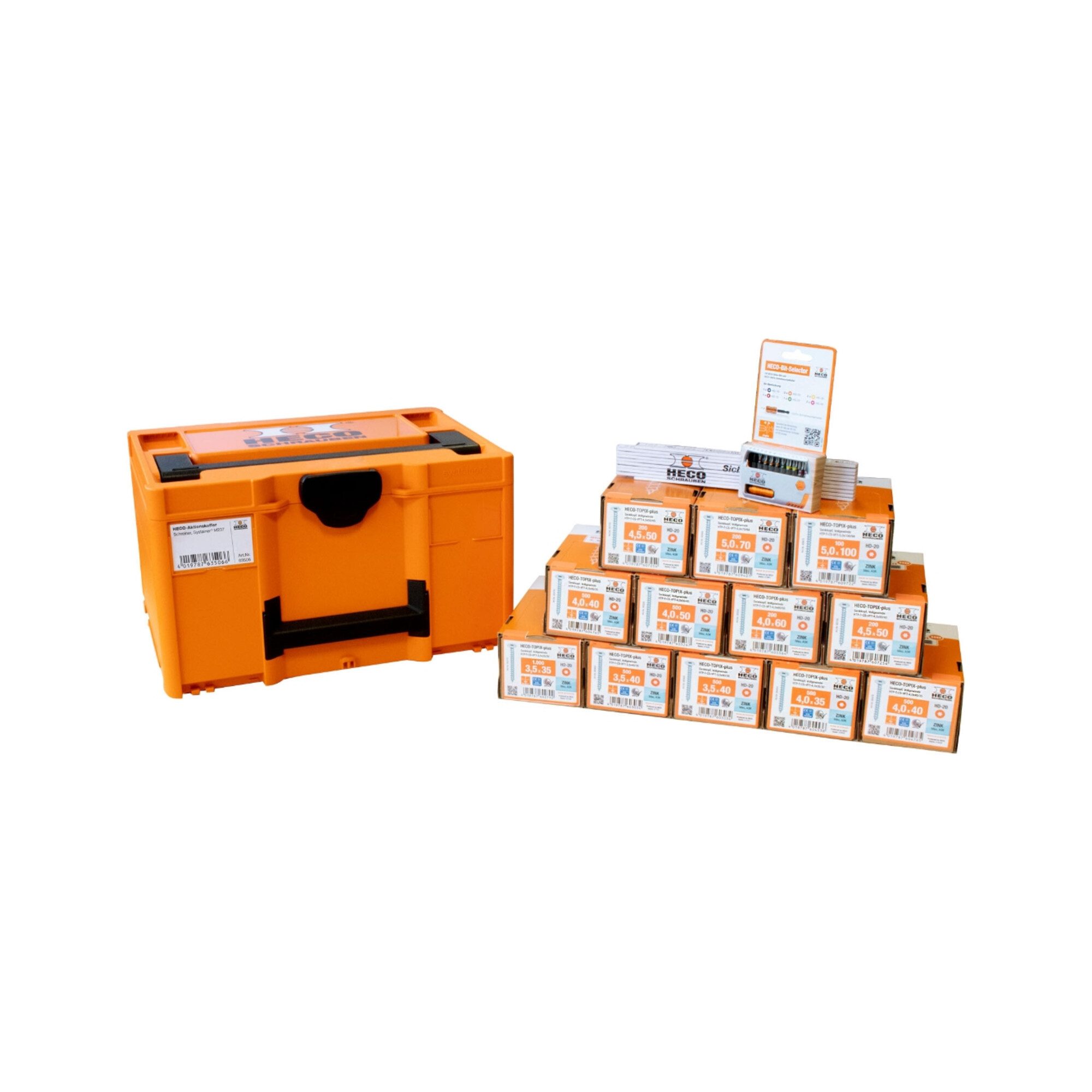 Heco Koffer HECO Aktionskoffer "Schreiner", HT-plus Senkkopfschraubensortiment für