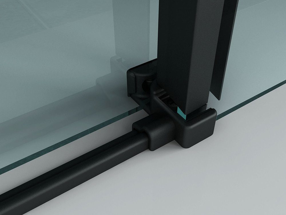 Aloni Eckdusche CRBL045-90120, BxT: 120x90 cm, 1-tlg., Aloni Duschkabine Schiebetür schwarz matt 8mm 90x120x195cm