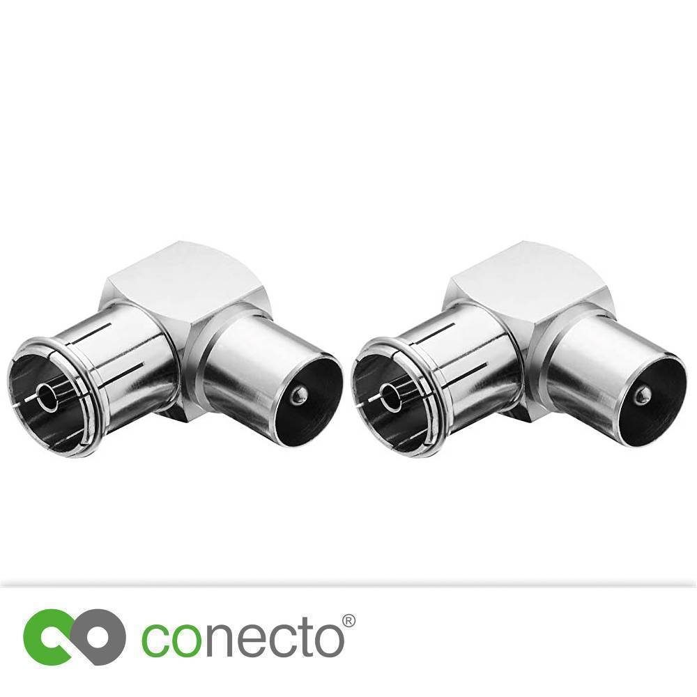 conecto conecto Antennen-Adapter, 90° Winkel-Adapter, IEC-Buch SAT-Kabel IEC-Stecker auf