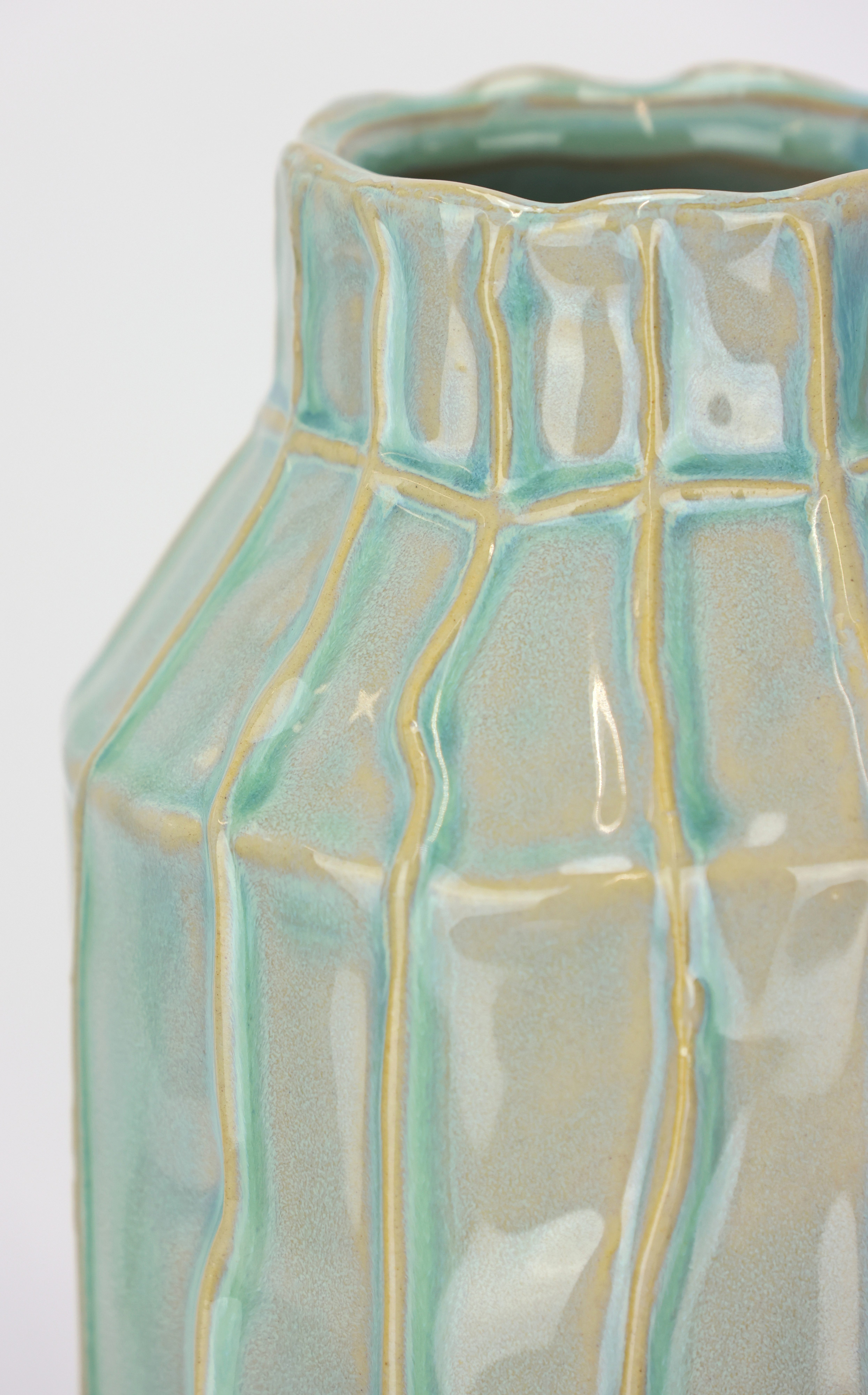 I.GE.A. Dekovase Vase aus Keramik (1 St), Dekovase Blumenvase Modern für Tischdeko Tischvase Deko Trockenblume