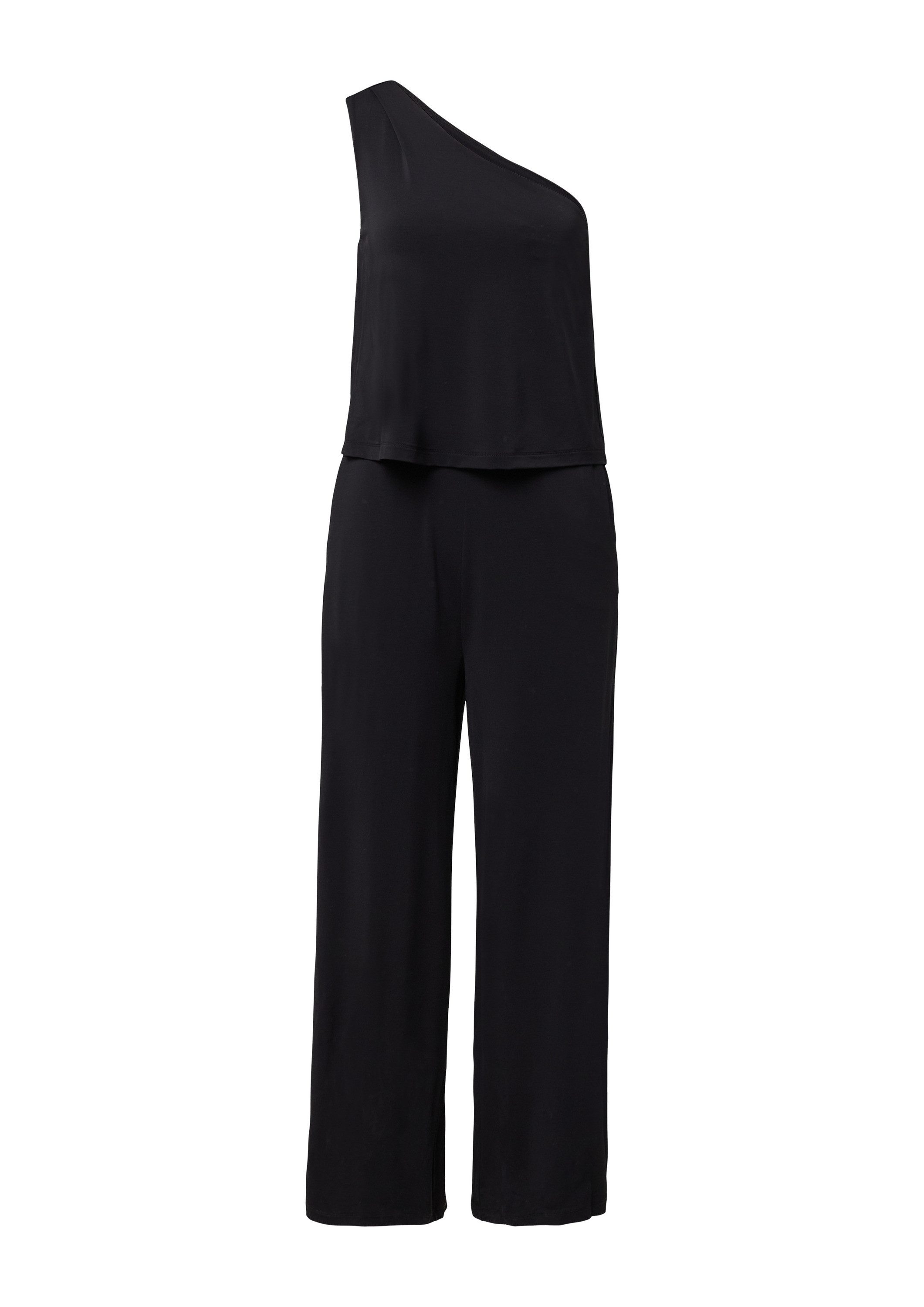 comma Jumpsuit Overall Asymmetrischer One-Shoulder-Jumpsuit aus Jersey günstig online kaufen