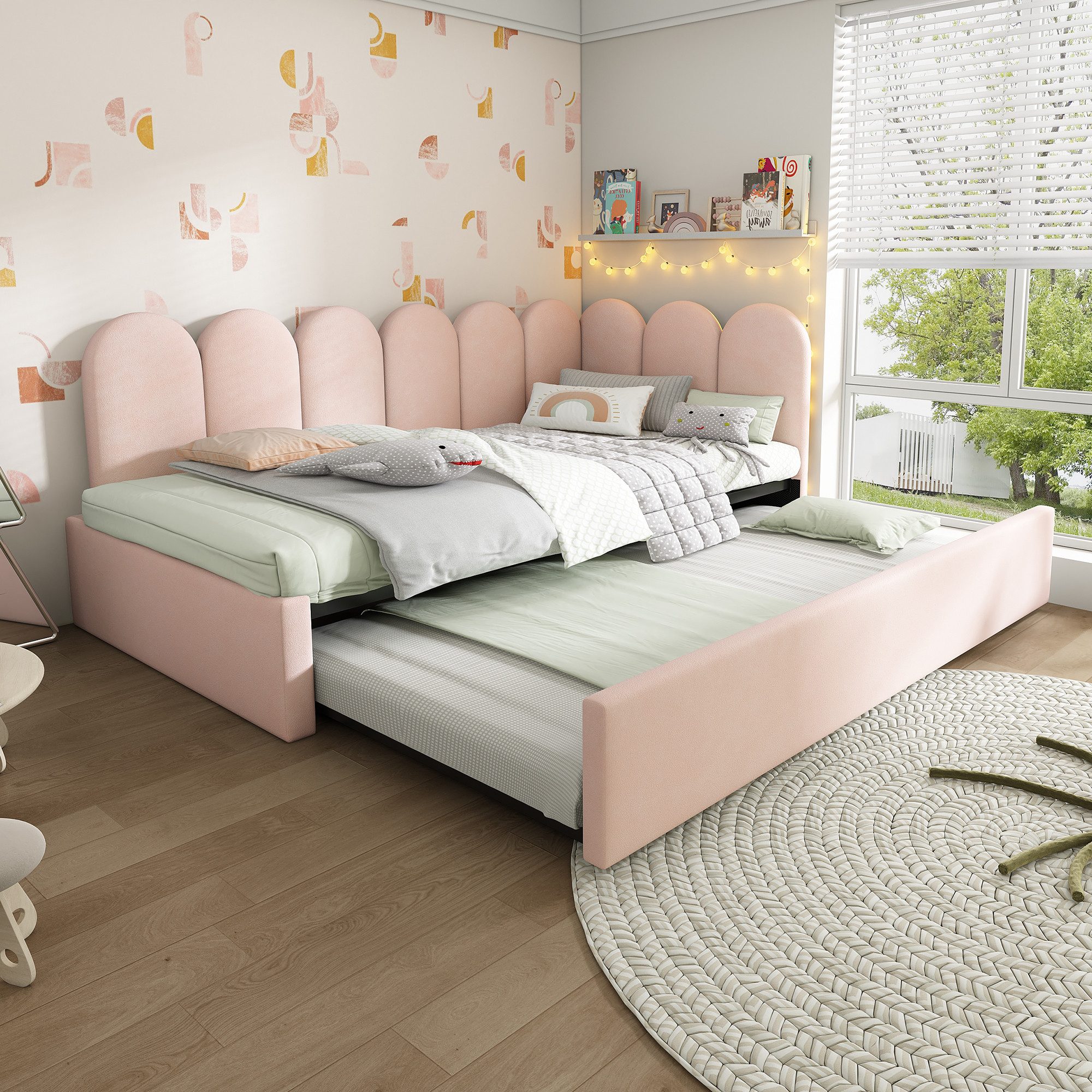 STILVORA Polsterbett Schlafsofa 90x200cm Tagesbett ausziehbar günstig online kaufen