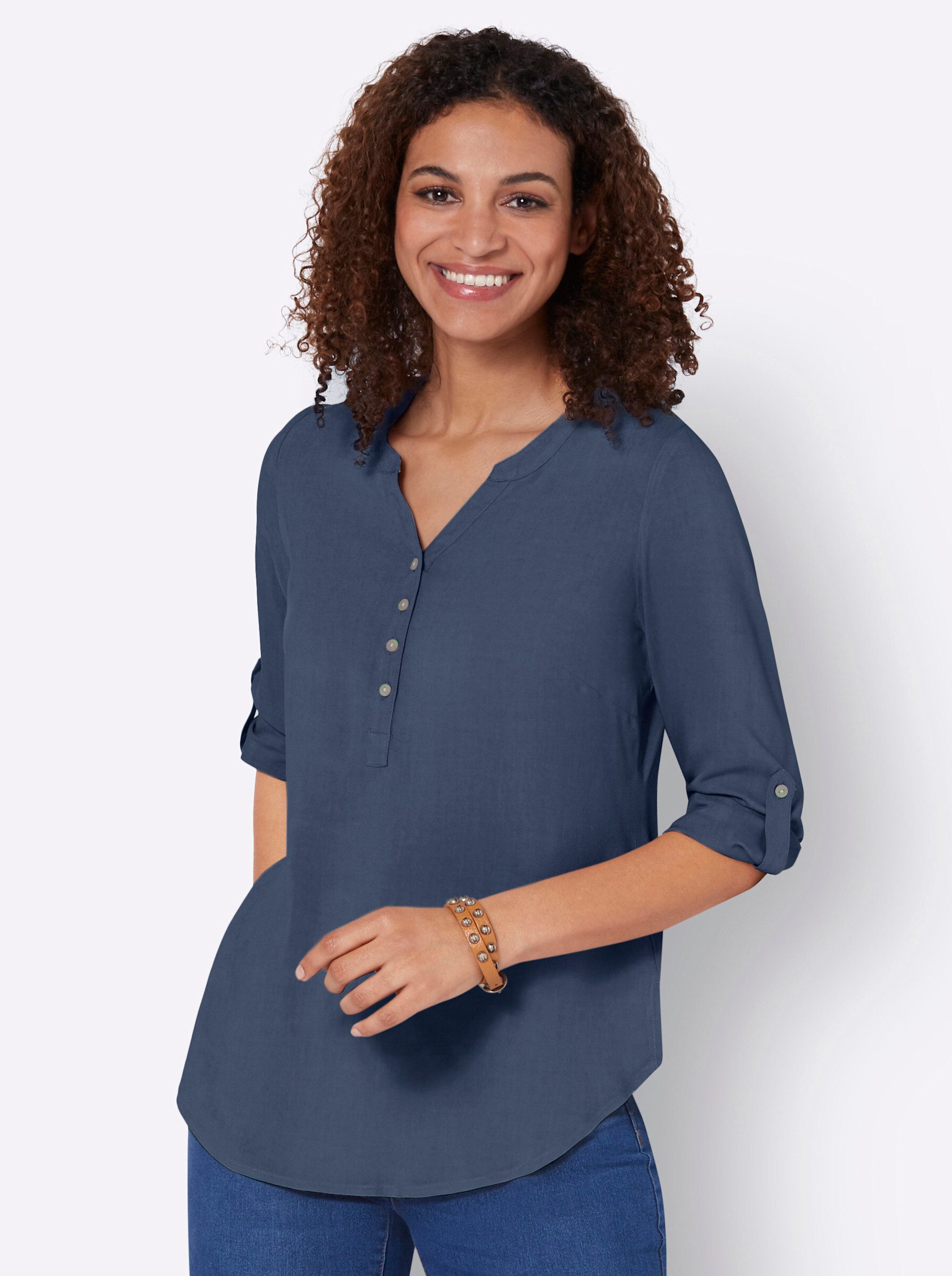 Klassische Bluse Longbluse