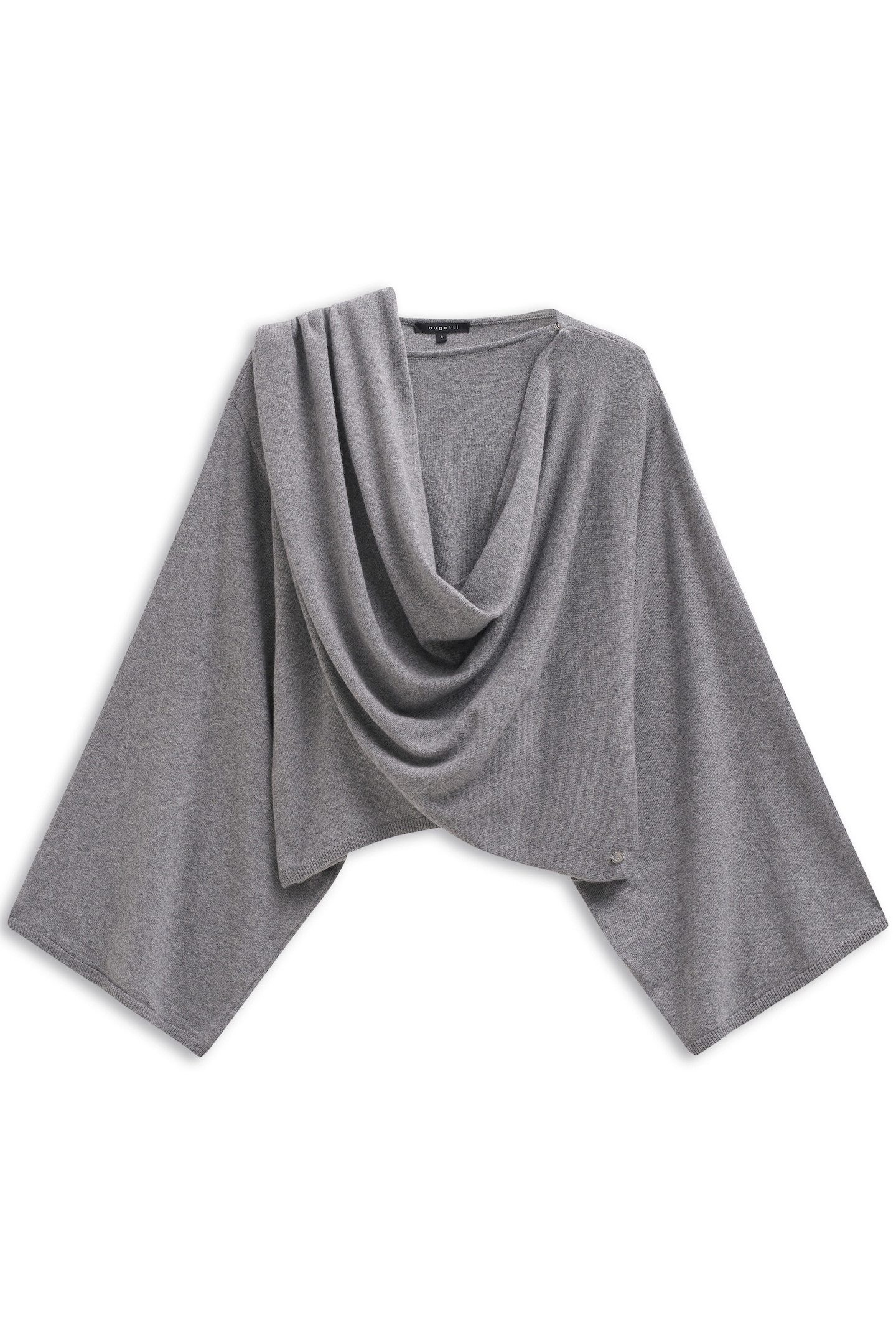 bugatti Strickcape Rundhals-Ausschnitt aus Woll-Kaschmir-Mix