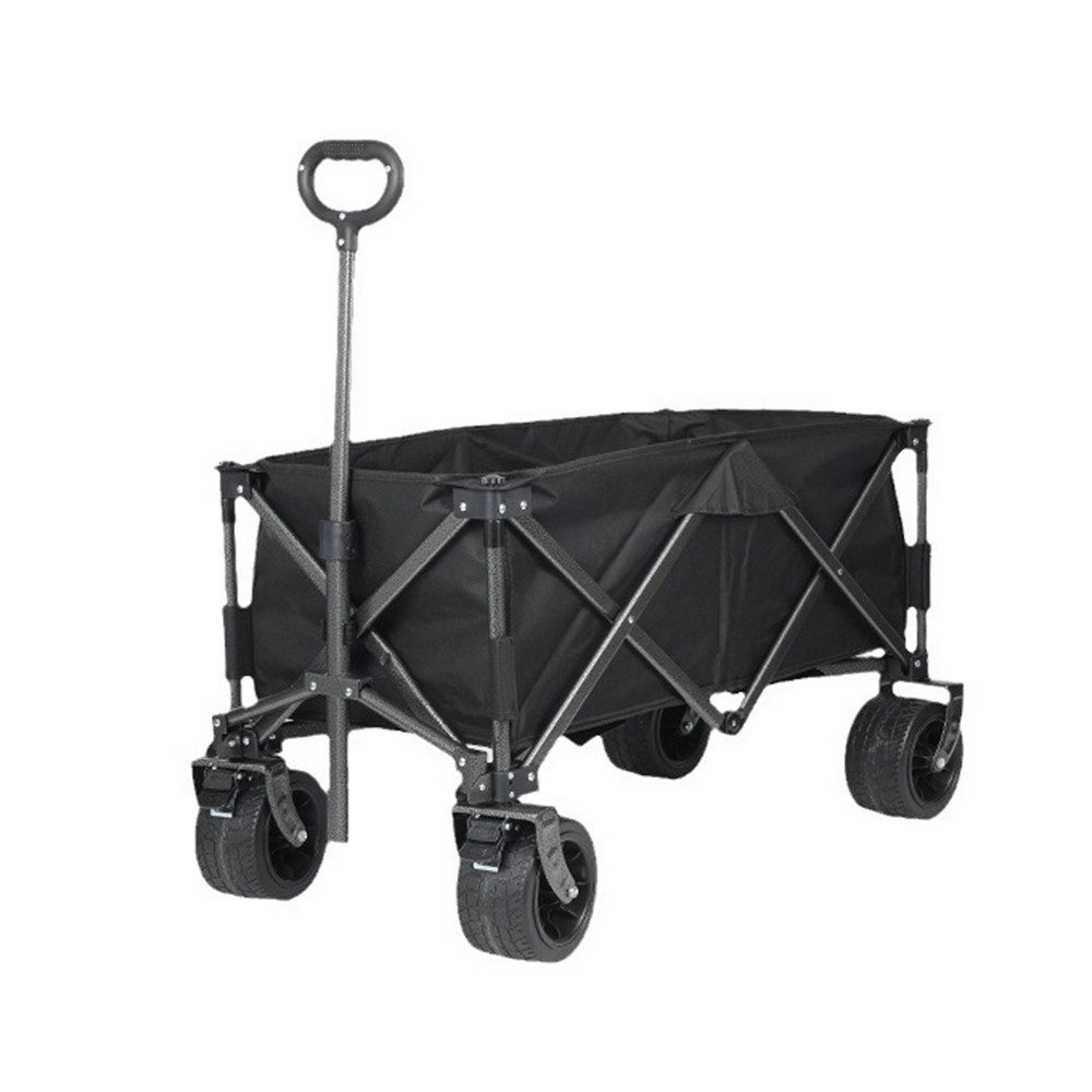 MECO Bollerwagen 160L Großer Strandwagen Faltbarer Handwagen mit Tankrädern (360°Drehung, Doppelbremse), Einkaufswagen Campingwagen für Garten,Outdoor, Camping 300kg Tragkraft