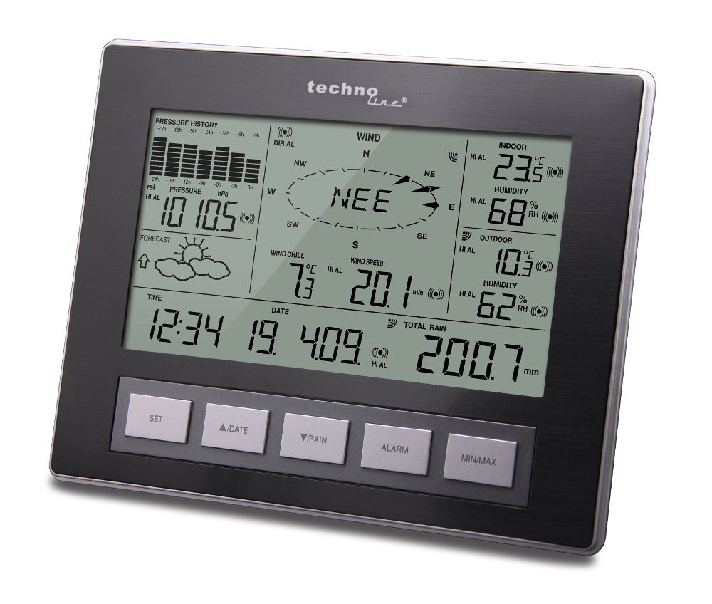 technoline Ersatzdisplay für Wetterstation WS 2816 Zusatzdisplay Funkwetterstation