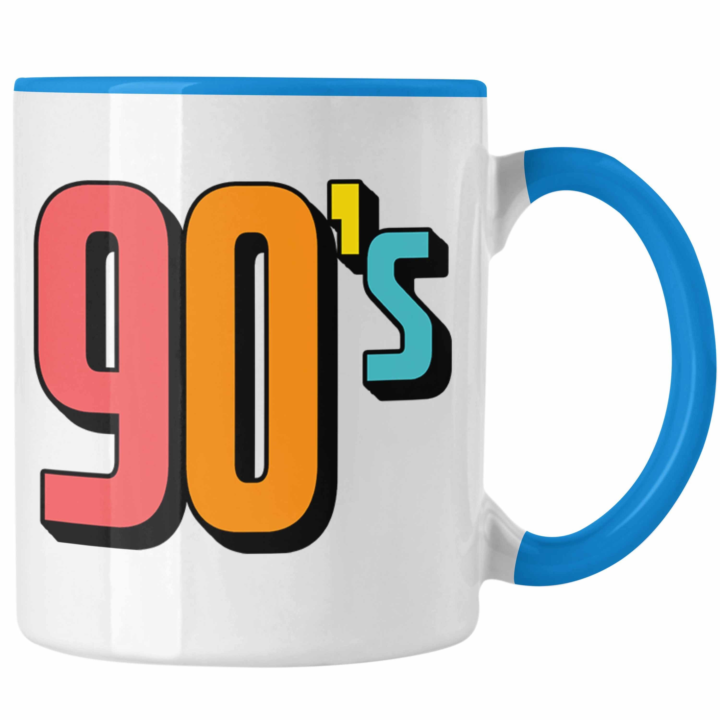 Trendation Tasse 90er Jahre Tasse "90's" - Retro Geschenk für Nostalgiker Blau
