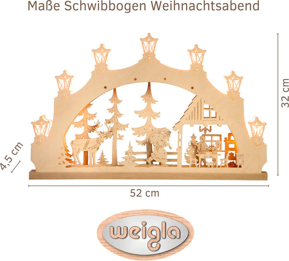 Weigla LED Schwibbogen Weihnachtsabend, Lichterbogen aus Holz, NATUR, Made günstig online kaufen