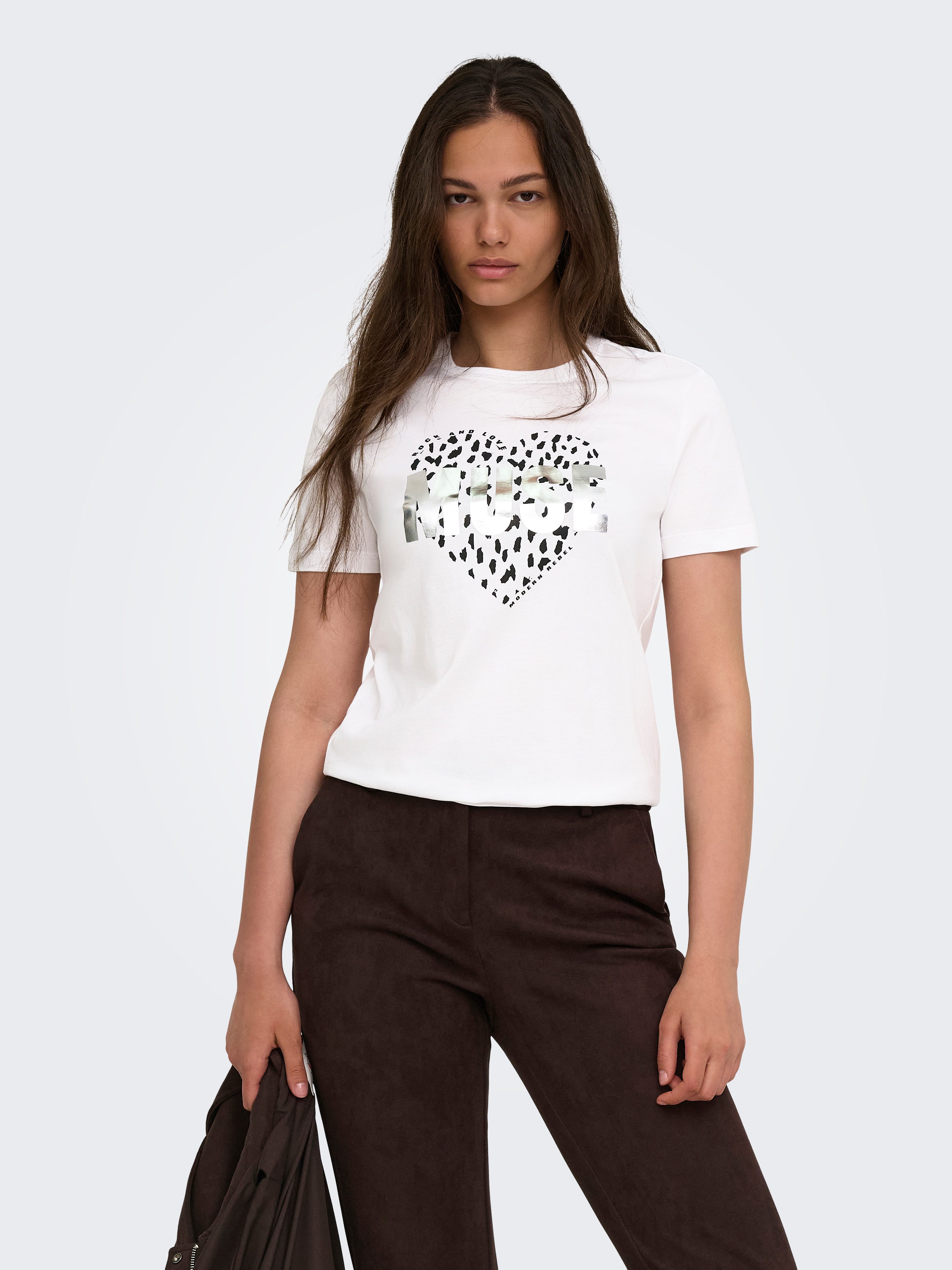 ONLY Kurzarmshirt ONLKITA S/S TEE JRS NOOS Baumwolle, regular fit