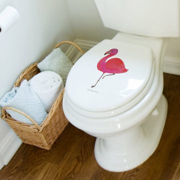 Mr. & Mrs. Panda WC-Sitz Flamingo Classic - Weiß - Geschenk, Freundinnen, Toilette, Geschwiste (1-St), Freudige Designs