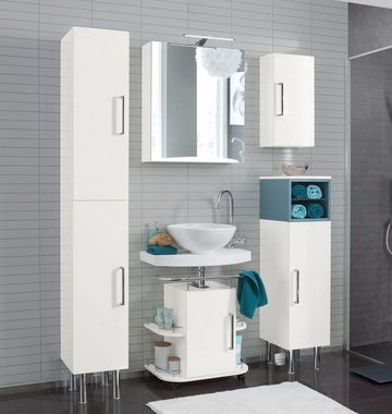 OPTIFIT Waschbeckenunterschrank Napoli mit Soft-Close-Funktion und Rollen, Breite 60 cm
