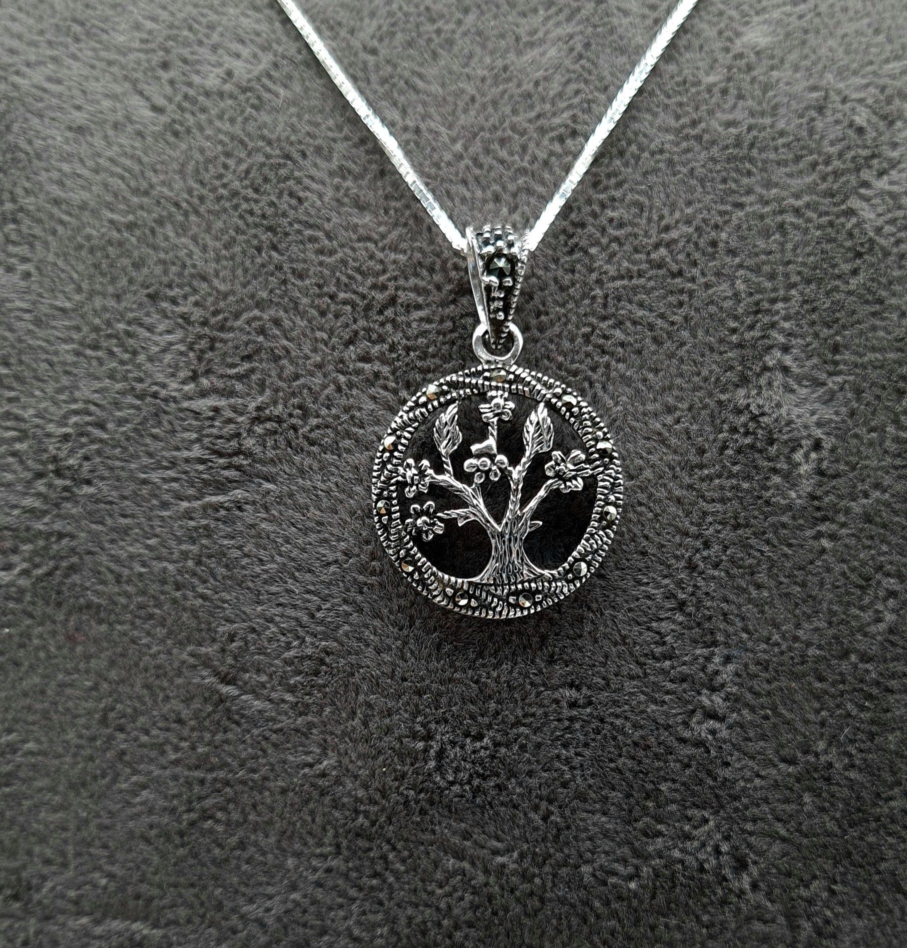 Silber Silberkette des Kette Schmuckbox), Baum mit Anhänger Lebensbaum (inkl. Lebens 925 NAHLE Damen Kette