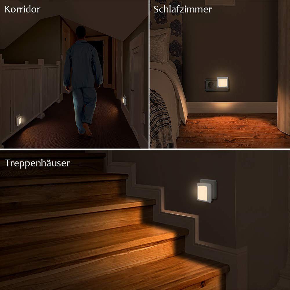 mit Induktions-Nachtlicht LED Nachtlicht MOUTEN Nachtlicht quadratischer Lichtleiterplatte,