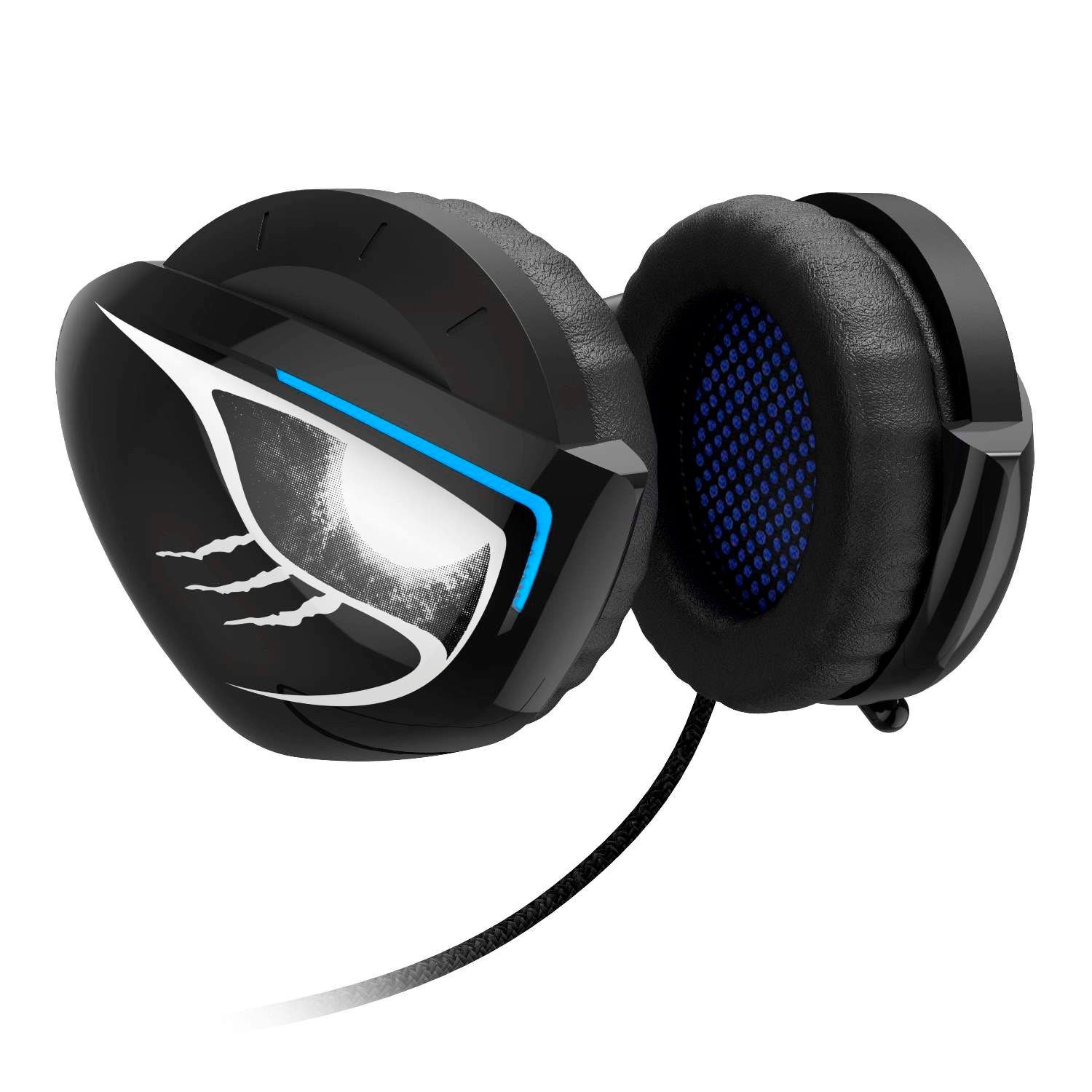 uRage Gaming Over-Ear USB Headset LED Neckband Headset (Beleuchtet, Lautstärkenreglung, Mute, Mikrofon, etc., kabelgebunden, SoundZ 500 Nackenbügel Kopfhörer mit Mikrofon + Fernbedienung)