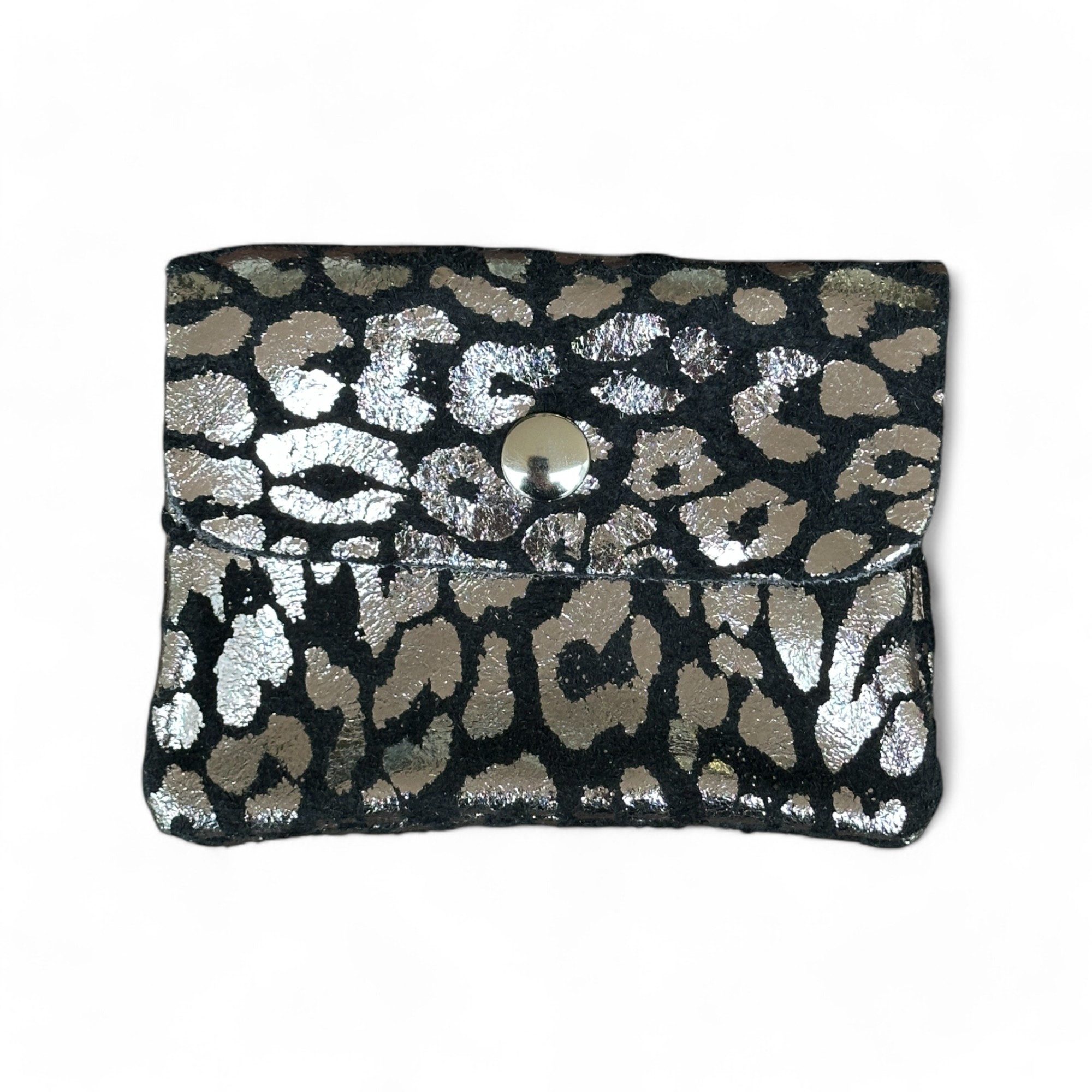 Cocopop Studio Mini Geldbörse Kleine Geldbörse aus Wildledermaterial mit metallischer Textur