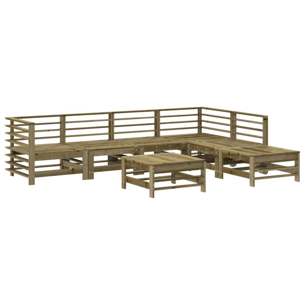 Nettlife Gartenlounge-Set 7-tlg. Massivholz Kiefer Garten-Lounge-Set günstig online kaufen