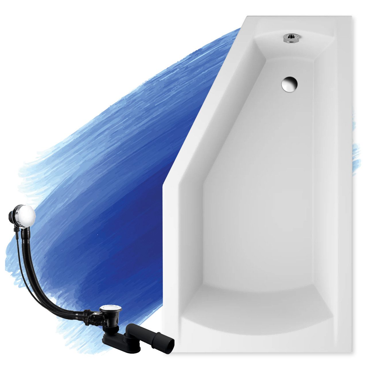 KOLMAN Badewanne Eckbadewanne Selena 160x90, (Links/Rechts), günstig online kaufen