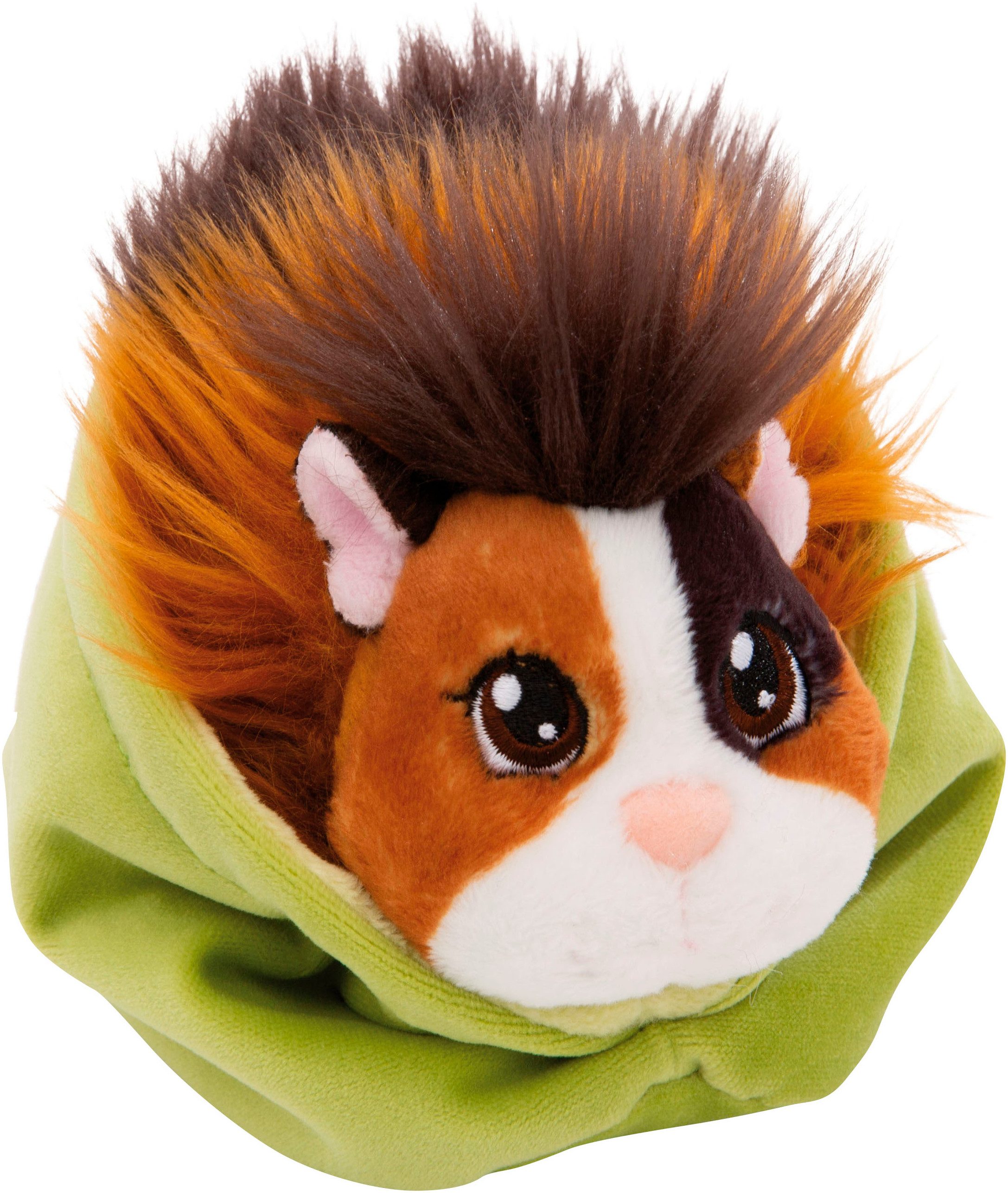 Nici Kuscheltier Little Paws, Meerschweinchen espresso-karamell im Körbchen, 12 cm